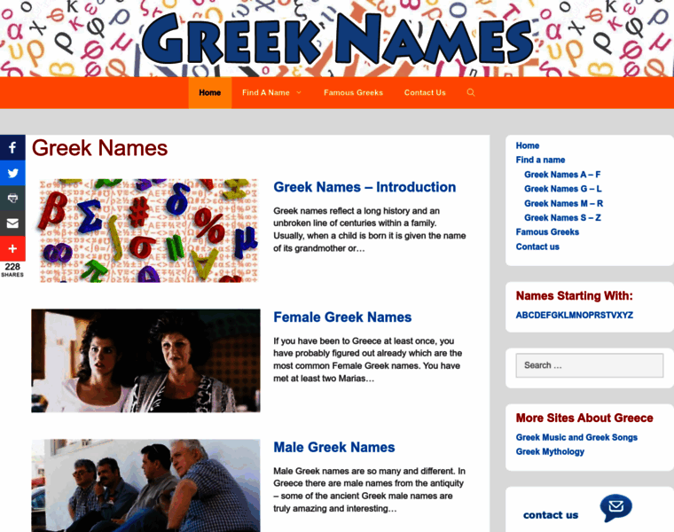 Greek-names.info thumbnail