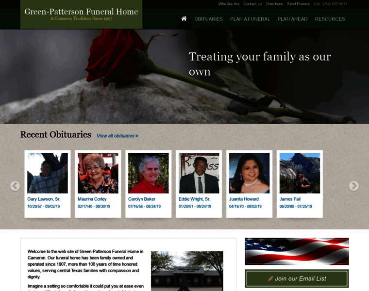 Green-pattersonfuneralhome.com thumbnail