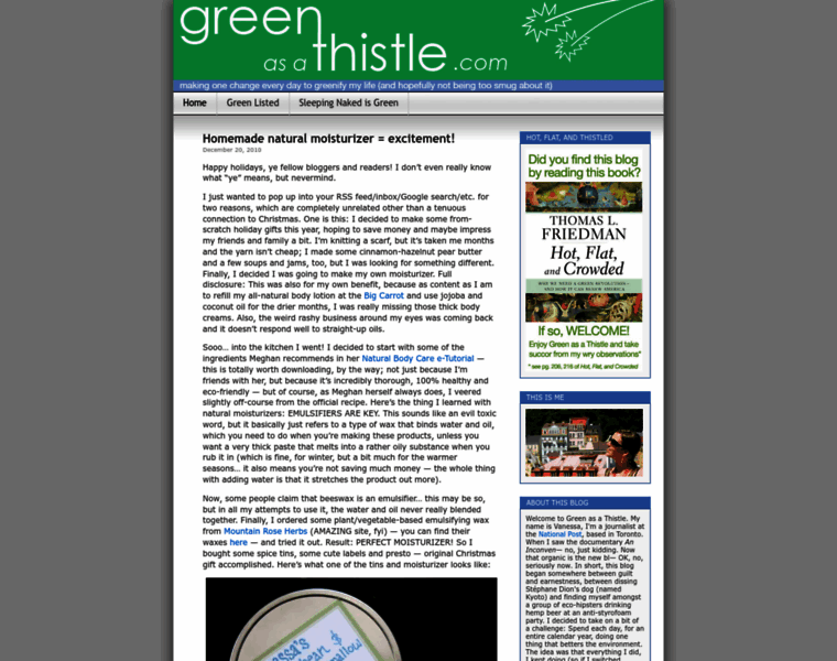 Greenasathistle.com thumbnail