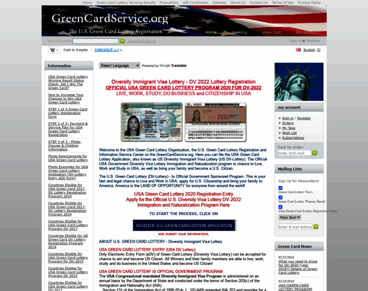 Greencardservice.org thumbnail