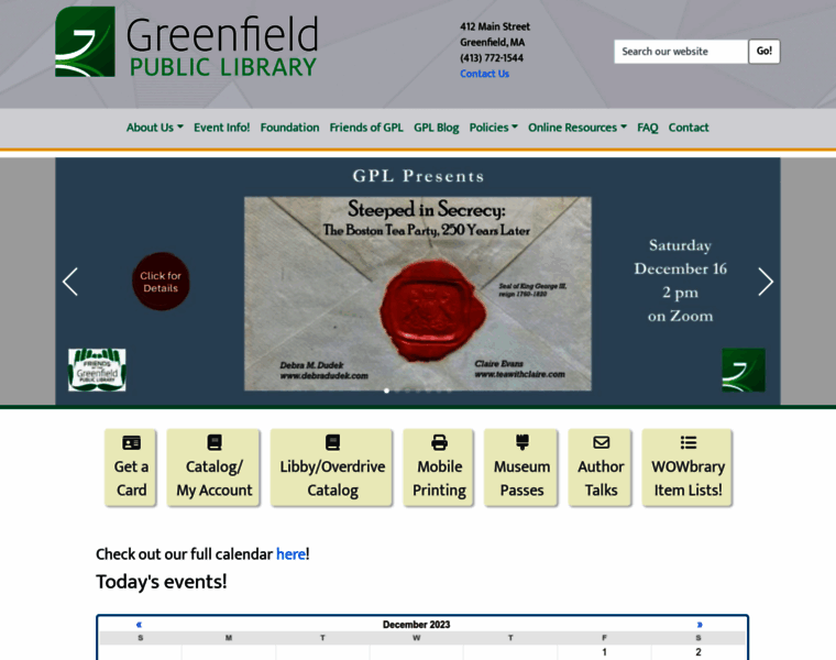 Greenfieldpubliclibrary.org thumbnail