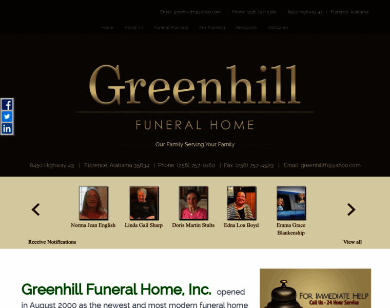 Greenhillfuneralhome.net thumbnail