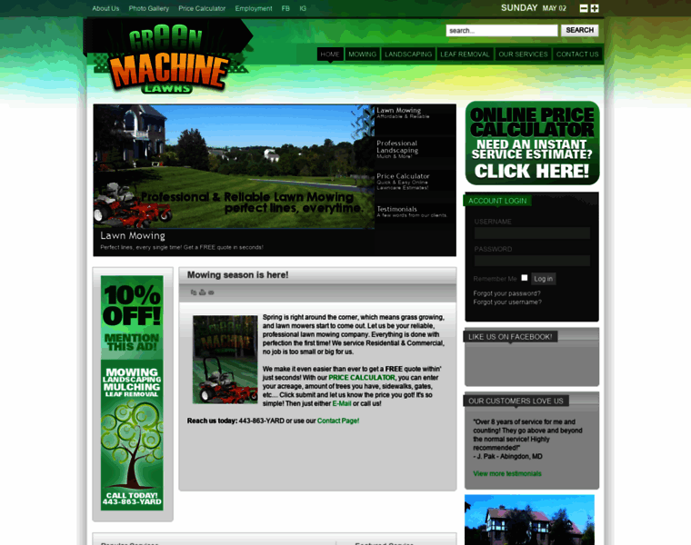 Greenmachinelawns.com thumbnail