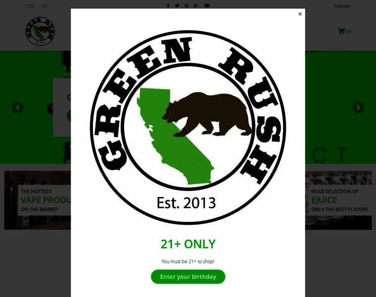 Greenrushsmokeshop.com thumbnail