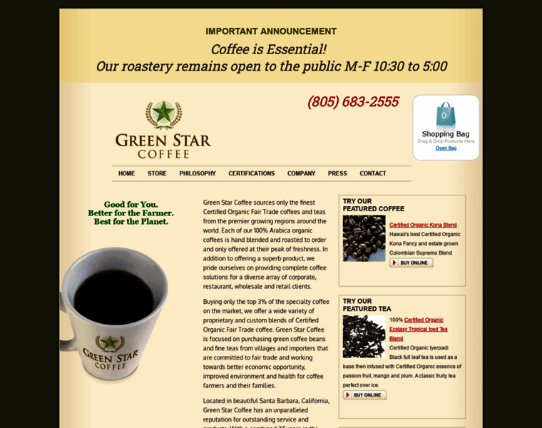 Greenstarcoffee.com thumbnail