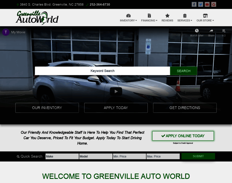 Greenvilleautoworld.net thumbnail