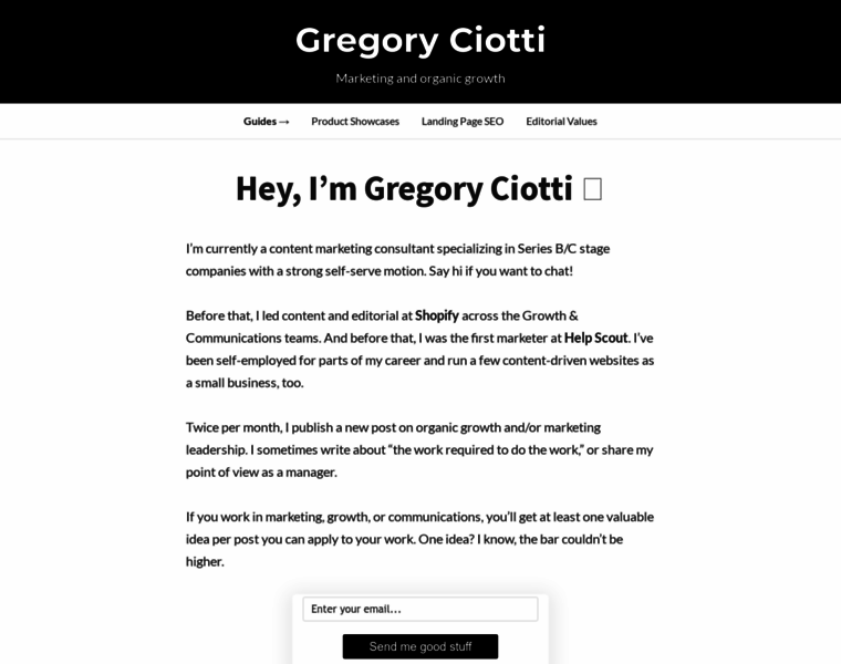 Gregoryciotti.com thumbnail