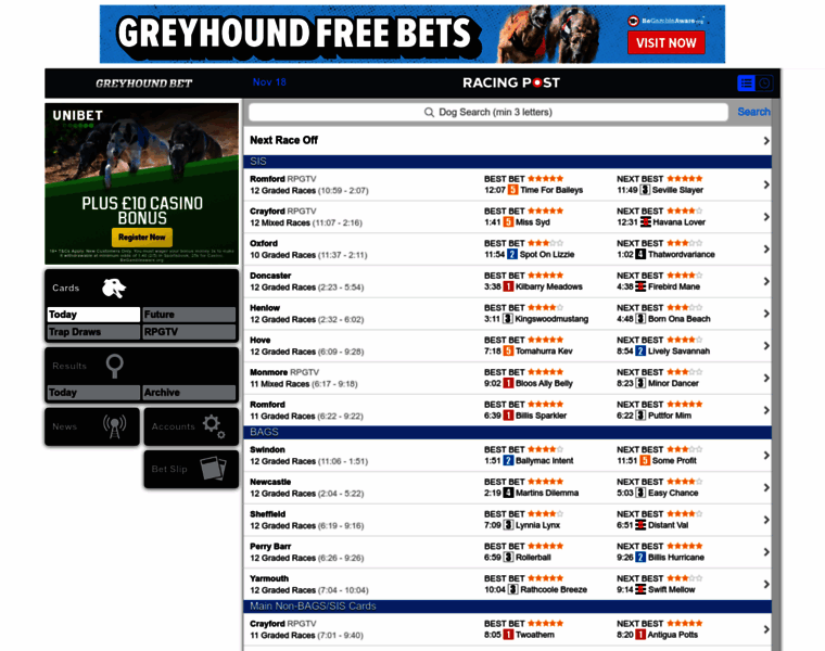 Greyhoundbet.racingpost.com thumbnail