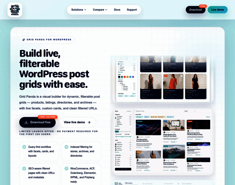 gridbuilderx.com at WI. Filterable Elementor Grid Builder - WordPress ...