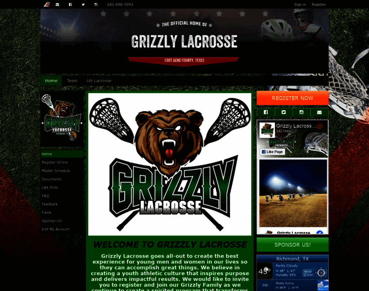 Grizzlylacrosse.org thumbnail