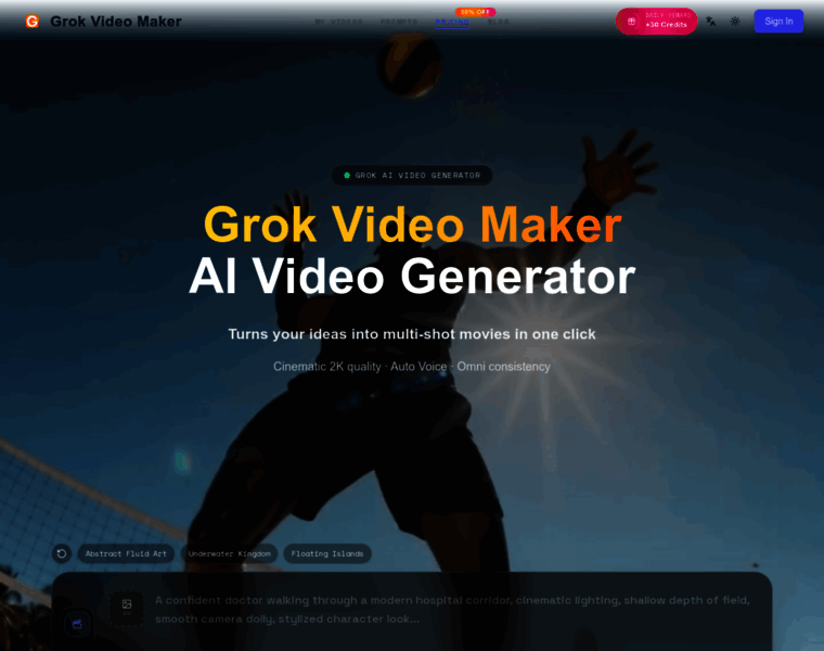 grokvideomaker.com at WI. Grok AI Video Generator — Free Online Video ...