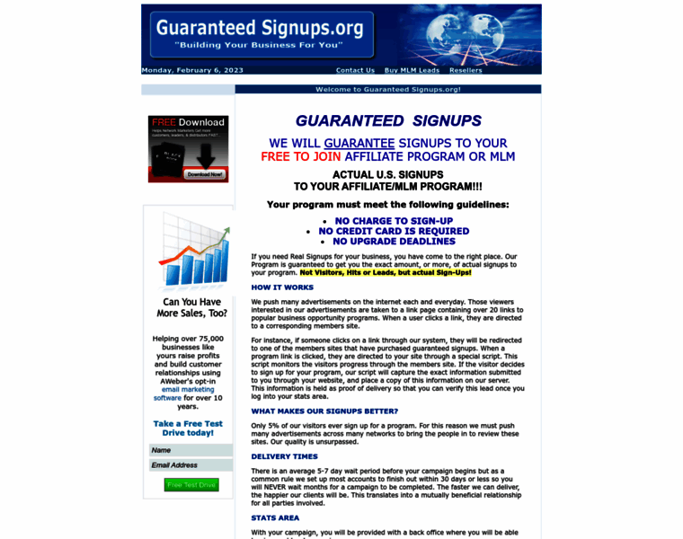 Guaranteedsignups.org thumbnail