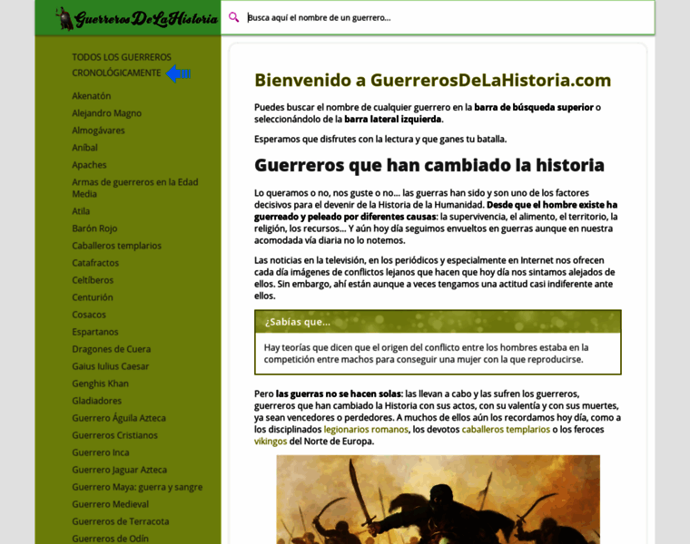 Guerrerosdelahistoria.com thumbnail