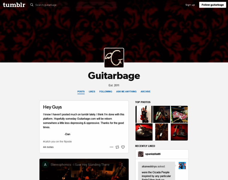 Guitarbage.com thumbnail