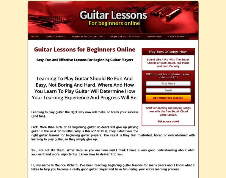Guitarlessonsforbeginnersonline.net thumbnail