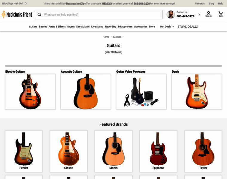 Guitars.musiciansfriend.com thumbnail