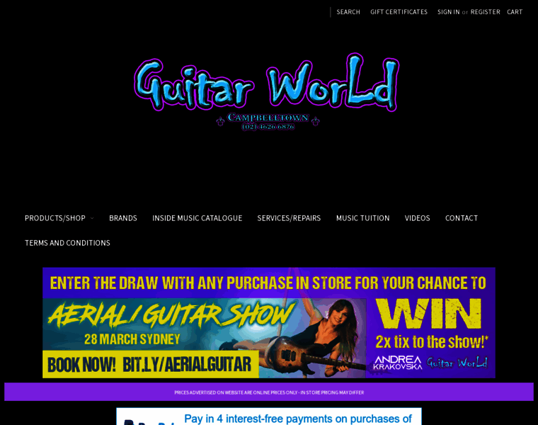 Guitarworldcityarcade.com.au thumbnail