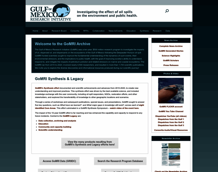 Gulfresearchinitiative.org thumbnail
