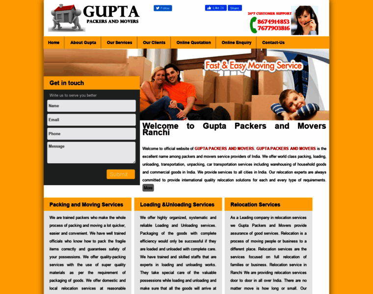 Guptapackersmovers.com thumbnail