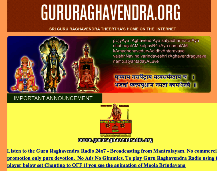 Gururaghavendra.net thumbnail