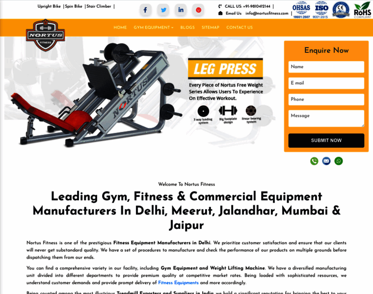 Gymequipmentsmanufacturers.co.in thumbnail