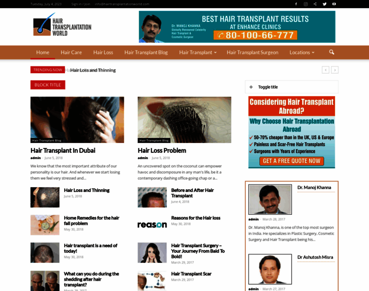 Hairtransplantationworld.com thumbnail