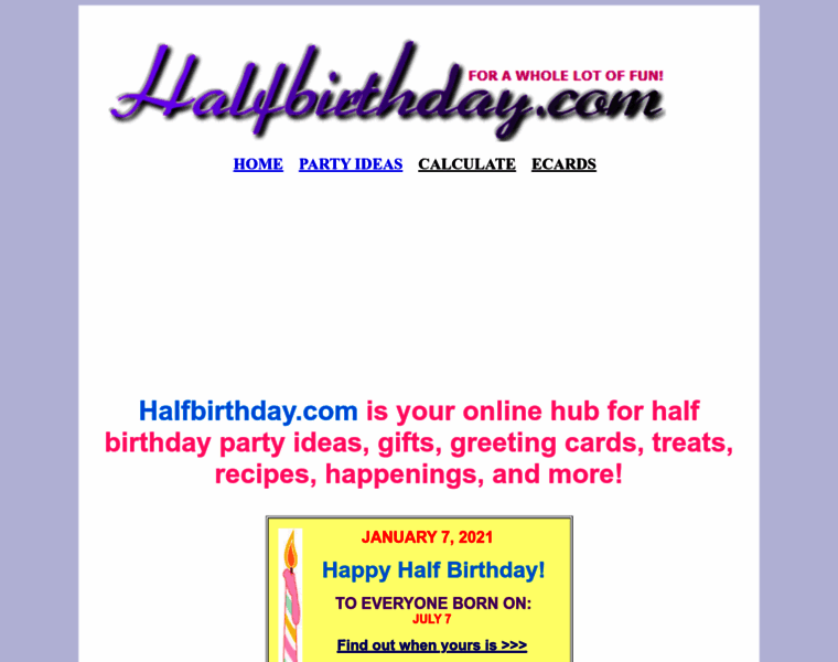 Halfbirthday.com thumbnail