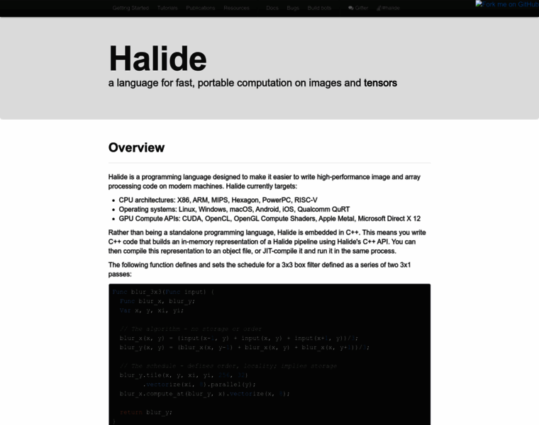 Halide-lang.org thumbnail