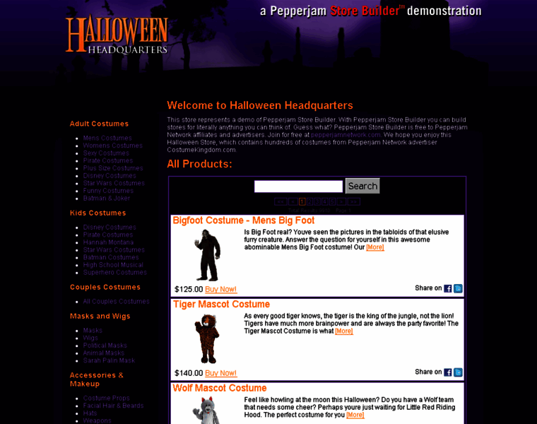 Halloween-headquarters.com thumbnail