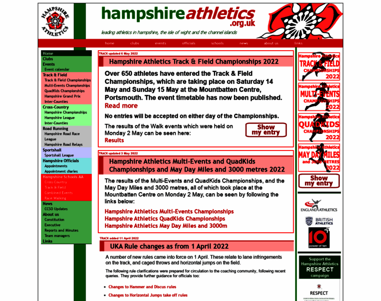 Hampshireathletics.org.uk thumbnail