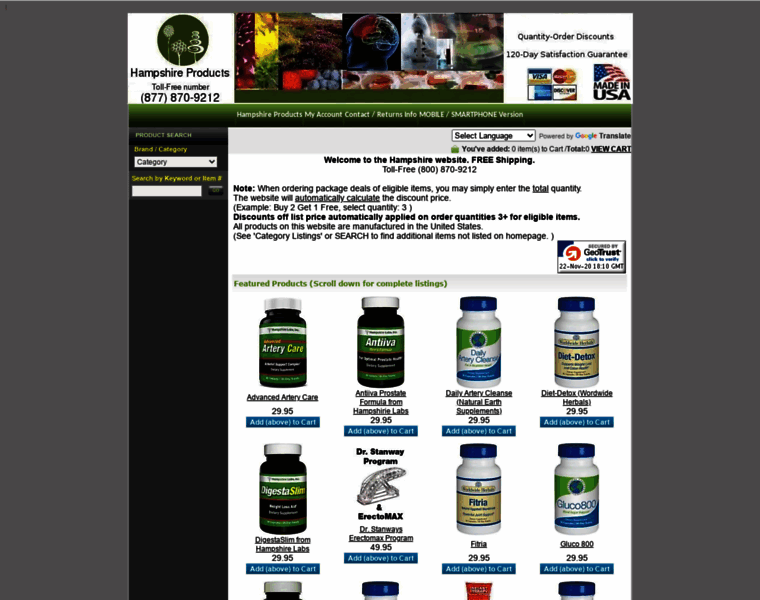 Hampshireproducts.com thumbnail