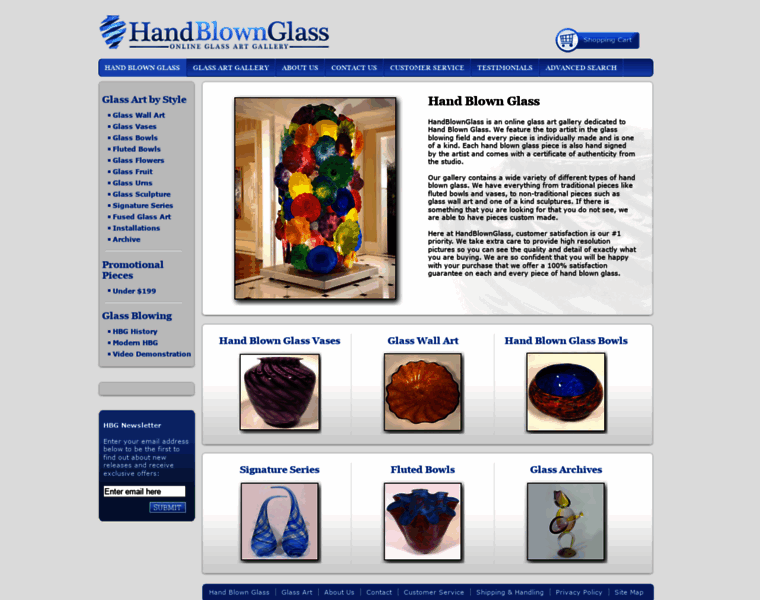Handblownglass.com thumbnail