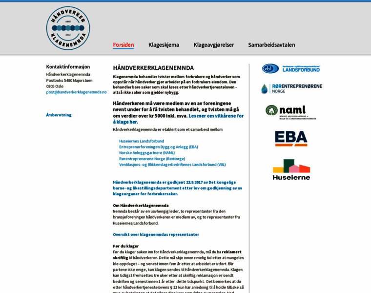 Handverkerklagenemnda.no thumbnail