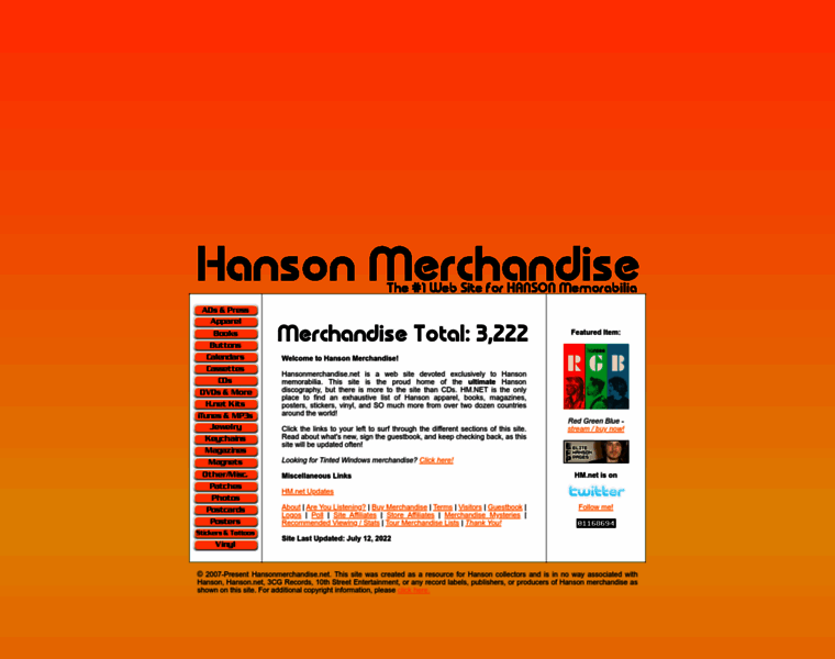 Hansonmerchandise.net thumbnail