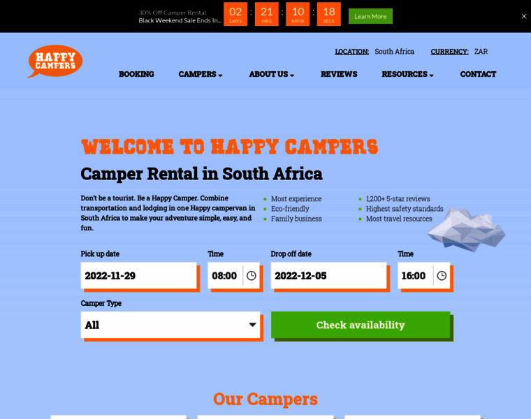 Happycampers.co.za thumbnail