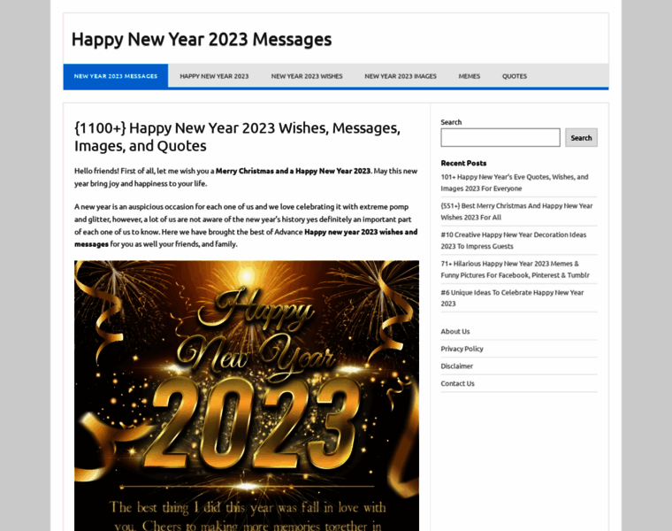 Happynewyearmessages.org thumbnail