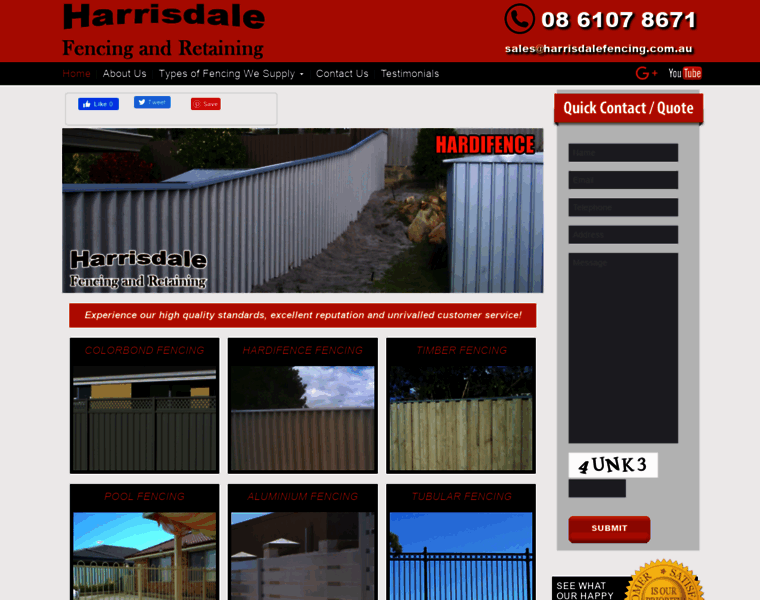 Harrisdalefencing.com.au thumbnail