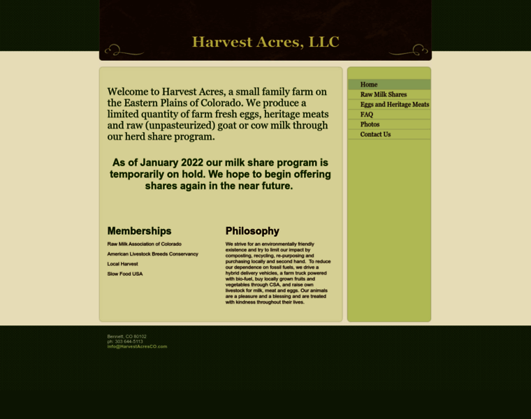 Harvestacresco.com thumbnail