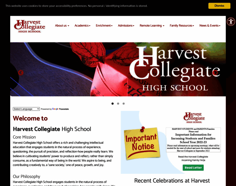 Harvestcollegiate.org thumbnail
