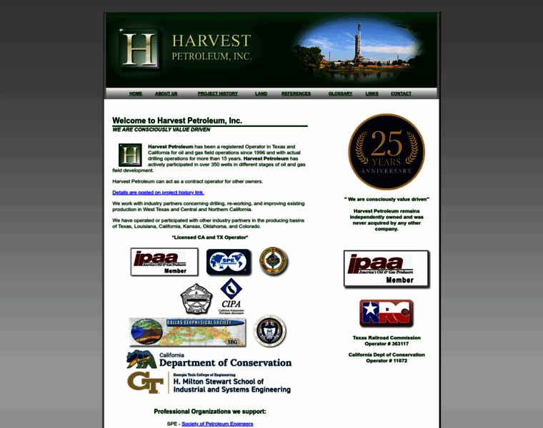 Harvestpetroleum.com thumbnail
