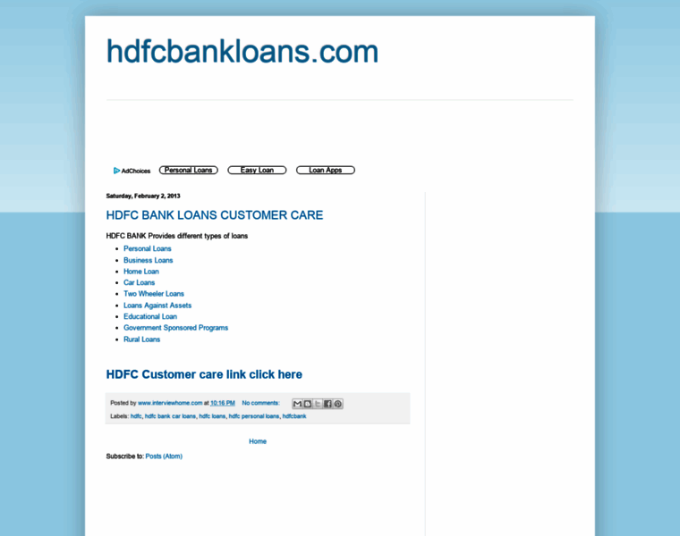 Hdfcbankloans.com thumbnail