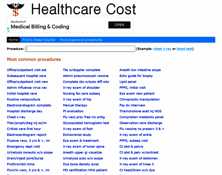 Healthcarecost.info thumbnail