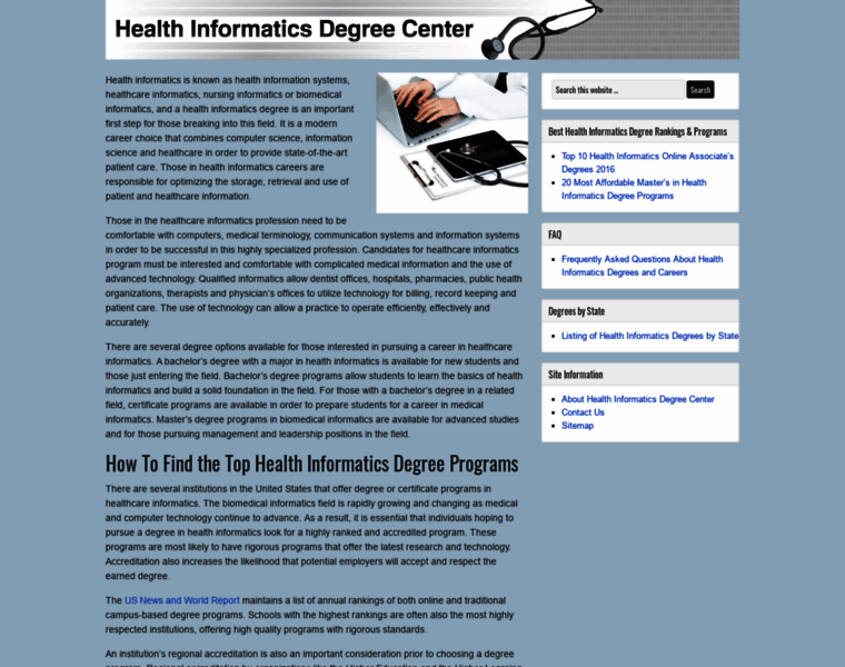 Healthinformaticsdegrees.org thumbnail