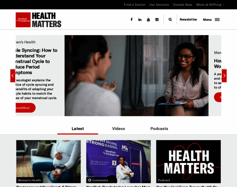 Healthmatters.nyp.org thumbnail