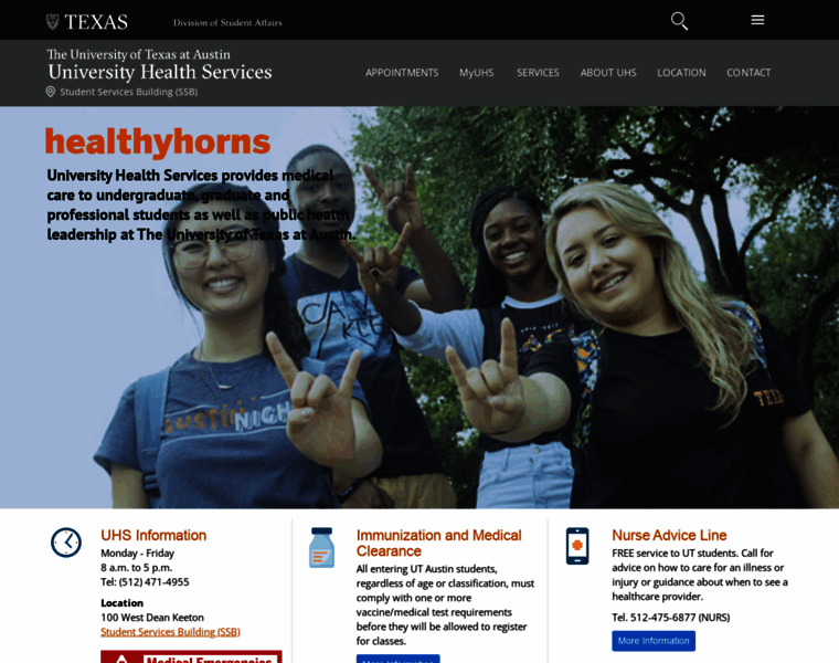 Healthyhorns.utexas.edu thumbnail