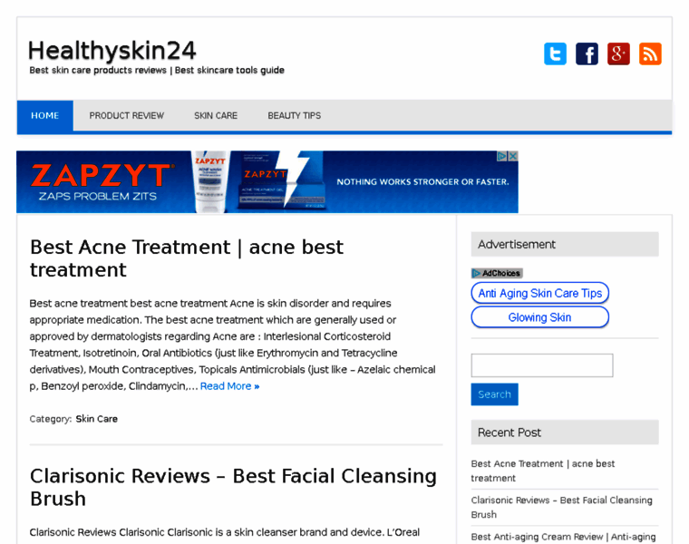 Healthyskin24.com thumbnail