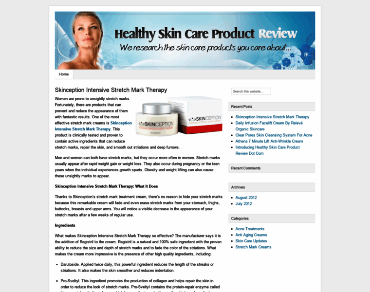 Healthyskincareproductreview.com thumbnail