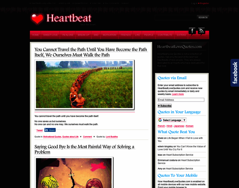 Heartbeatlovequotes.com thumbnail