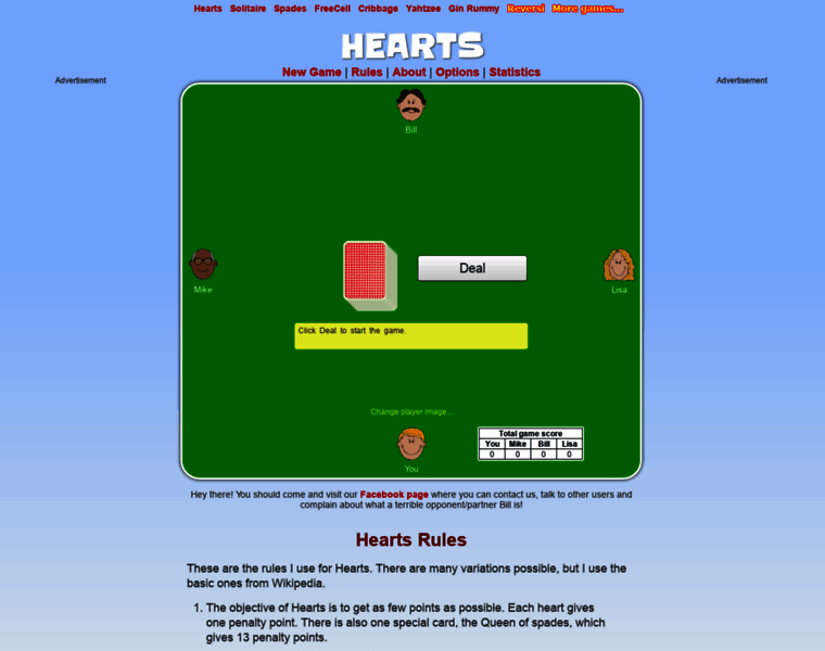 Hearts-cardgame.com thumbnail