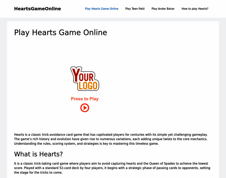 Heartsgameonline.net thumbnail